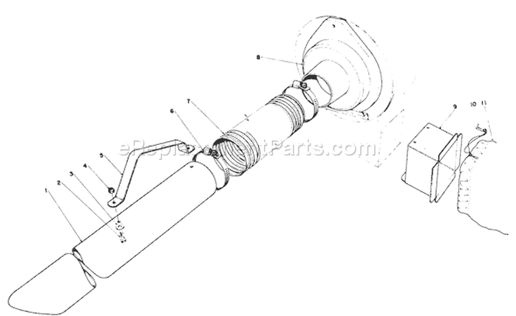Blower Bagging Kit Diagram and Parts List for 62933 0000001-0999999 - 1980 Toro Leaf Blower / Vacuum