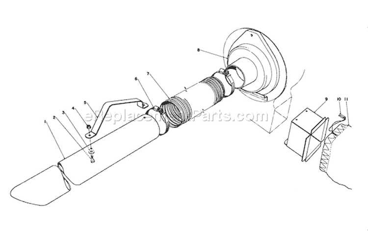 Blower Bagging Kit Diagram and Parts List for 62933 6000001-6999999 - 1986 Toro Leaf Blower / Vacuum