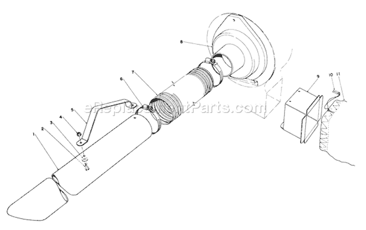 Blower Bagging Kit Diagram and Parts List for 62933 7000001-7999999 - 1977 Toro Leaf Blower / Vacuum
