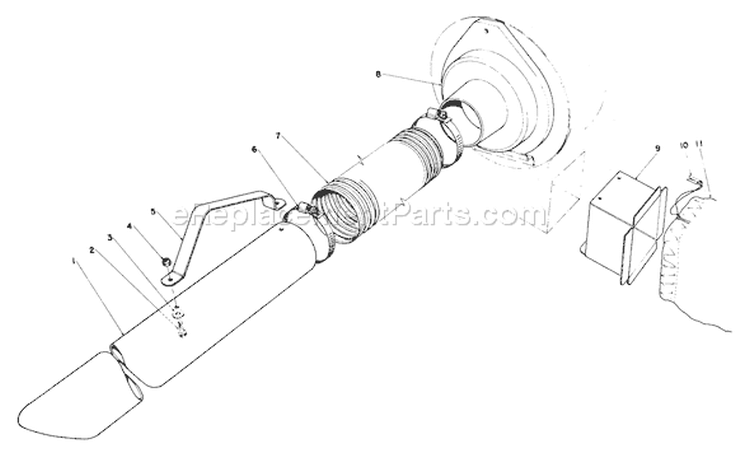 Blower Bagging Kit Diagram and Parts List for 62933 8000001-8999999 - 1978 Toro Leaf Blower / Vacuum