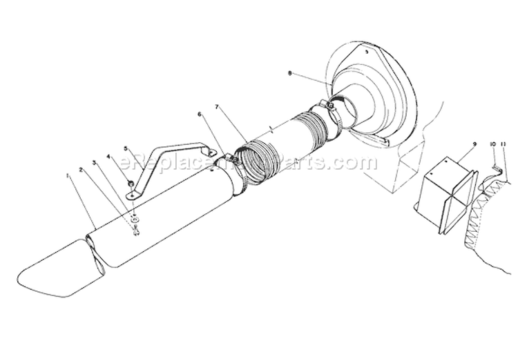 Blower Bagging Kit Diagram and Parts List for 62933 7000001-7999999 - 1987 Toro Leaf Blower / Vacuum