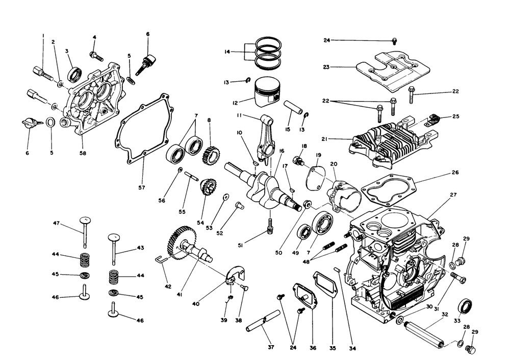 Crankcase Assembly Diagram and Parts List for 38545 8000001 - 8999999 Toro Snow Blower