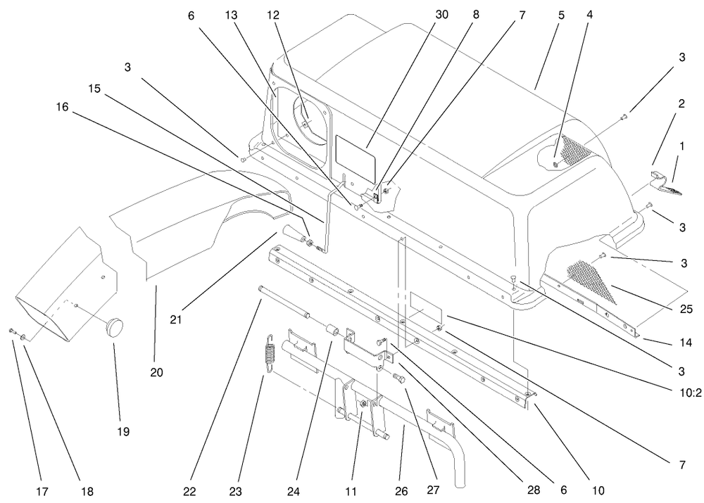 Bag Assembly-Top Diagram and Parts List for 79305 9900001 - 9999999 Toro Lawn Tractor Accessories