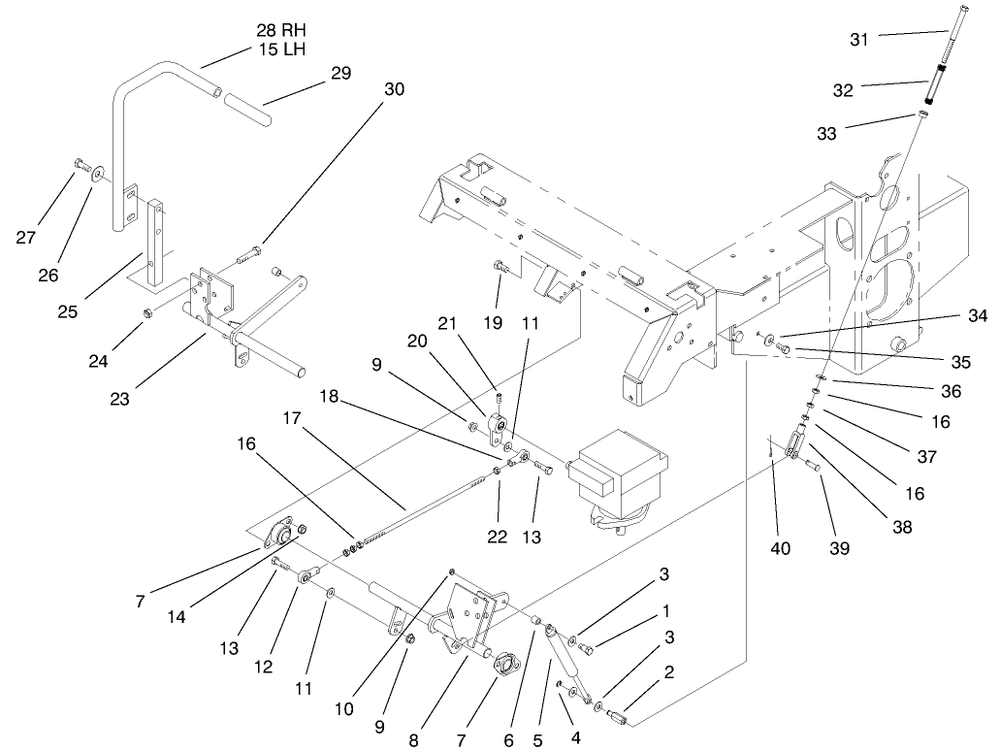 Motion Control System Assembly Diagram and Parts List for 74173 (990001-999999)(1999) Toro Lawn Mower