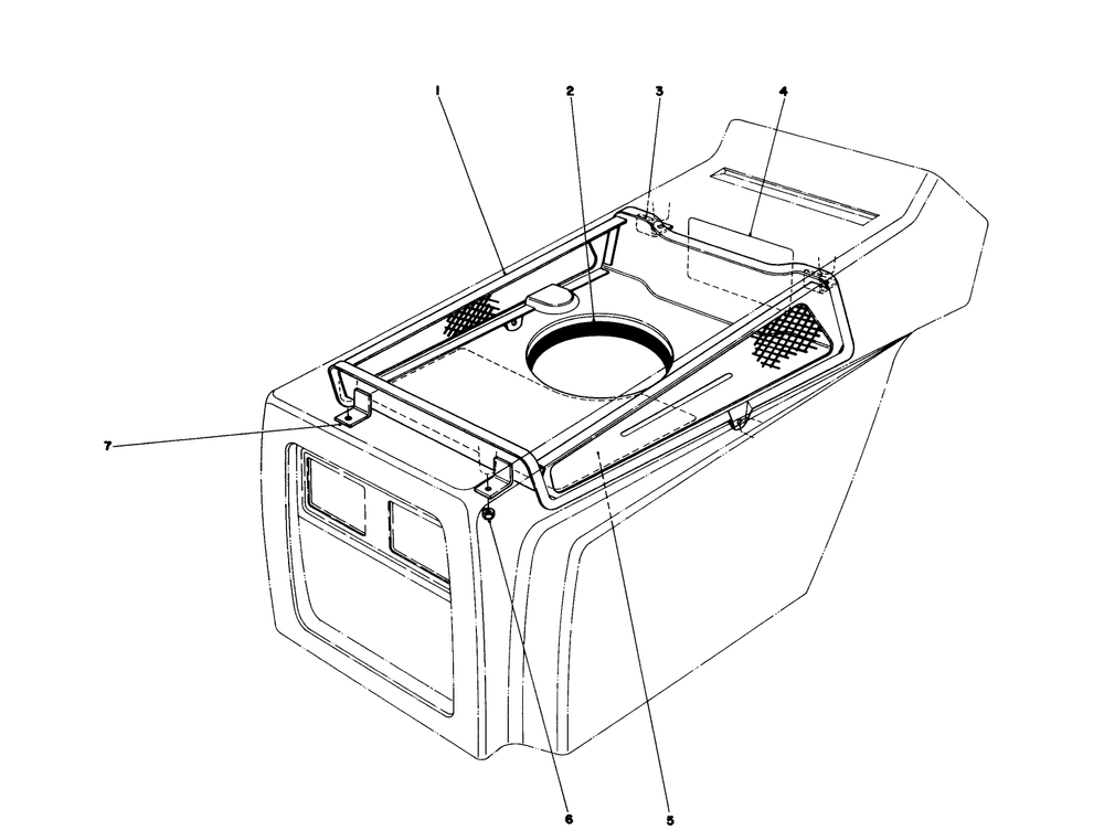 Hood Duct Assembly Diagram and Parts List for 57360 0000001 - 0999999 Toro Lawn Tractor