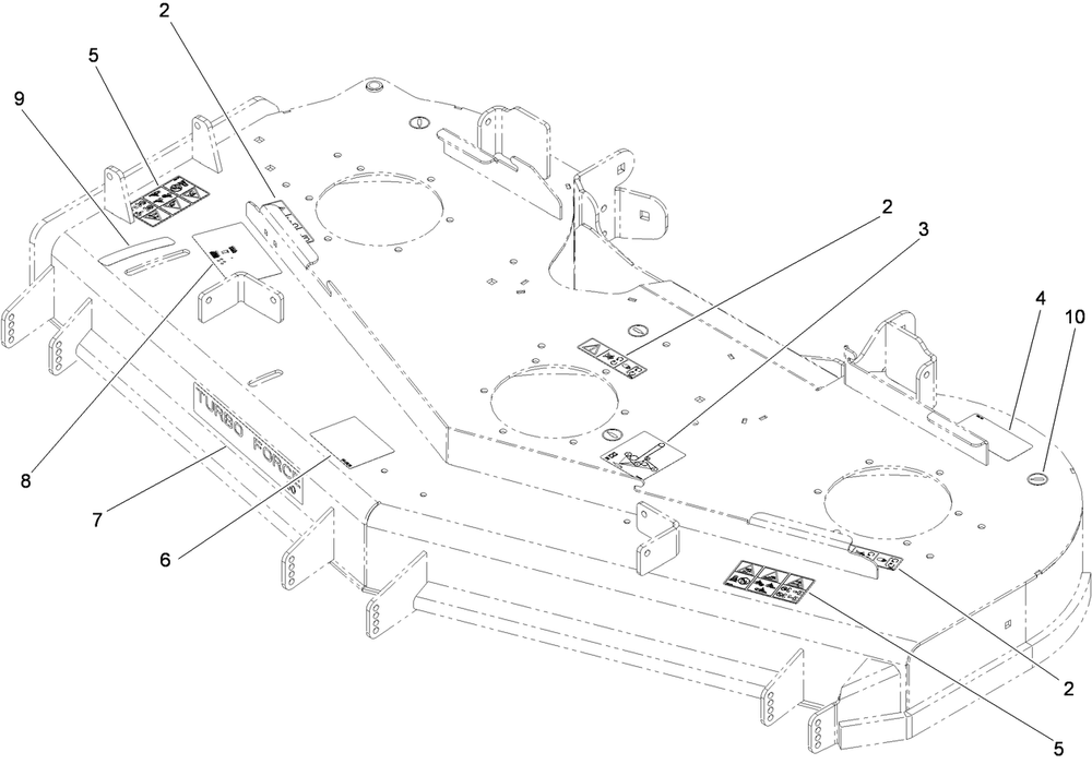 Deck Decal Assembly Diagram and Parts List for 74925TE (310000001-310999999)(2010) Toro Lawn Mower