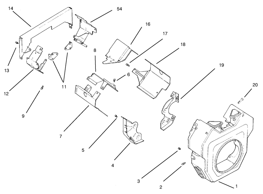 Baffles & Shroud Diagram and Parts List for 30611 890001 - 899999 Toro Lawn Tractor