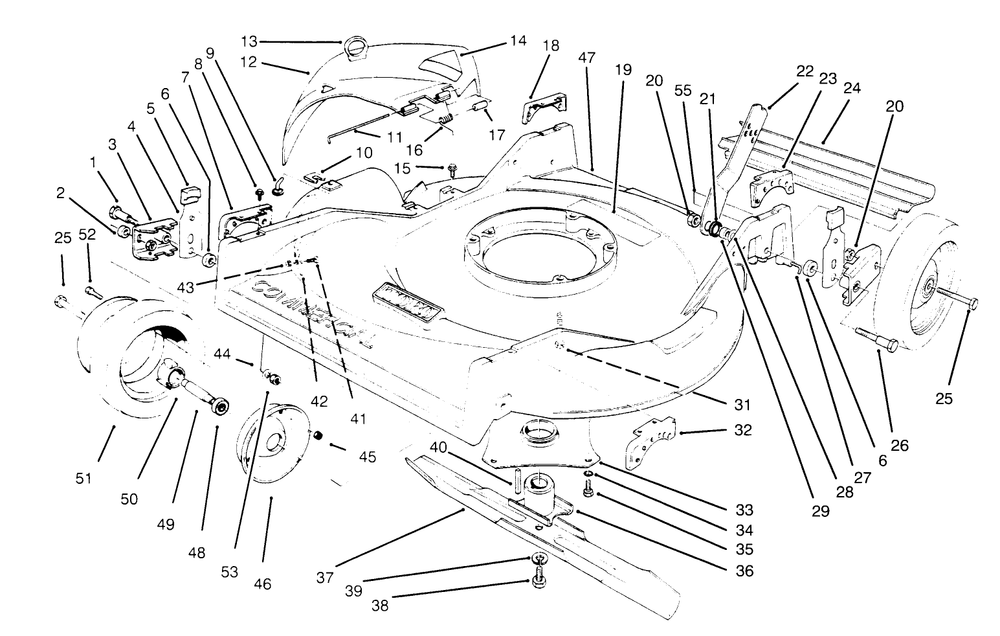 Housing & Wheel Assembly Diagram and Parts List for 22026 6900001 - 6999999 Toro Lawn Mower
