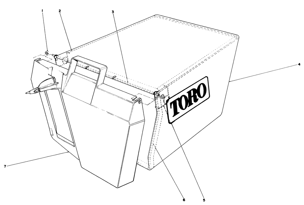 Grass Bag Assembly No. 11-0159 Diagram and Parts List for 20588 5000001 - 5999999 Toro Lawn Mower