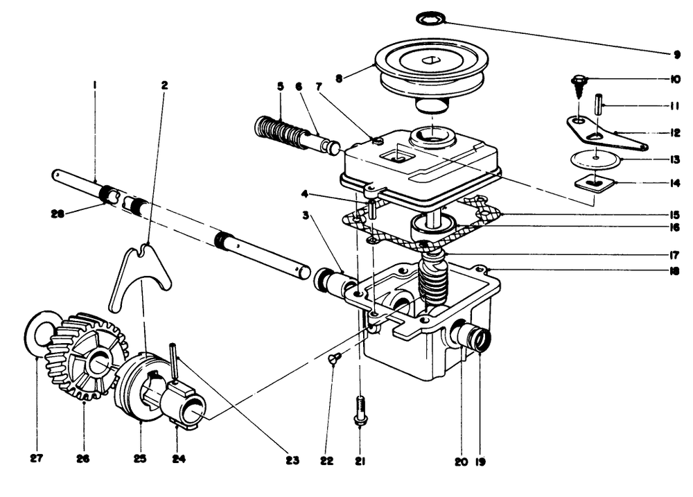 Gear Case Assembly Diagram and Parts List for 18085 0000001 - 0999999 Toro Lawn Mower