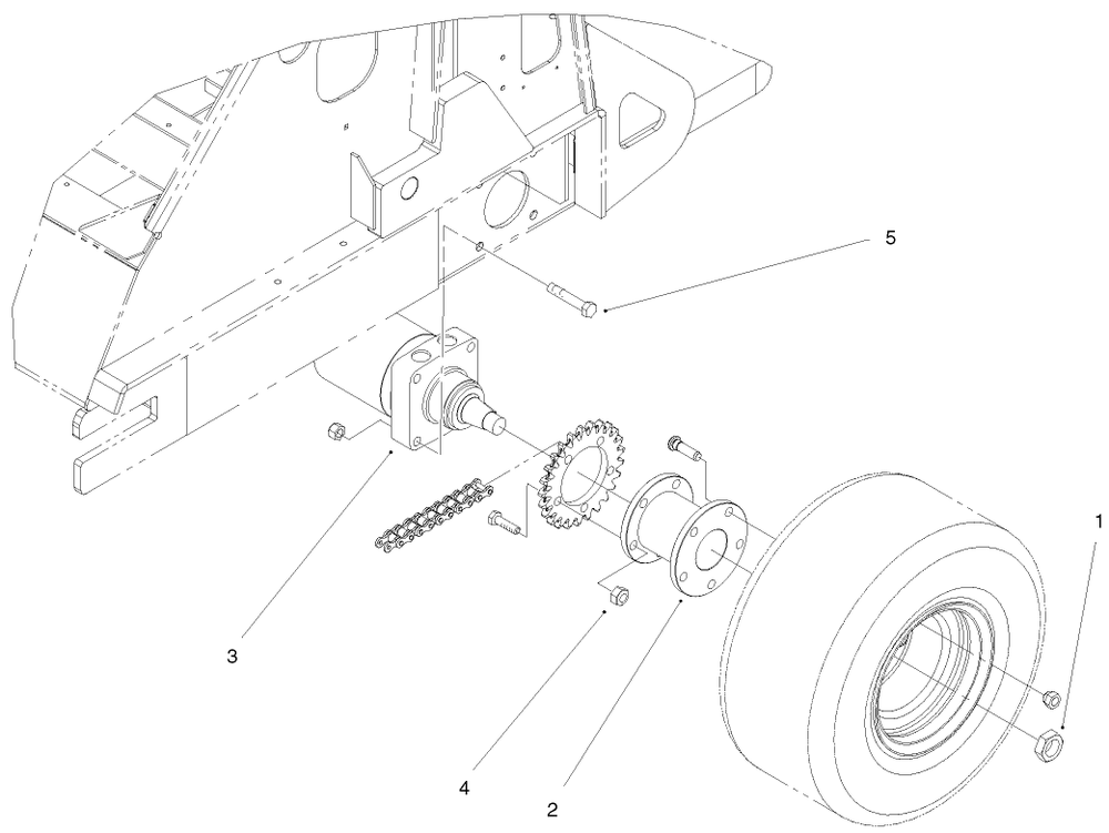 Rear Wheel Assembly Diagram and Parts List for 22304 890001 - 899999 Toro Lawn Tractor Accessories