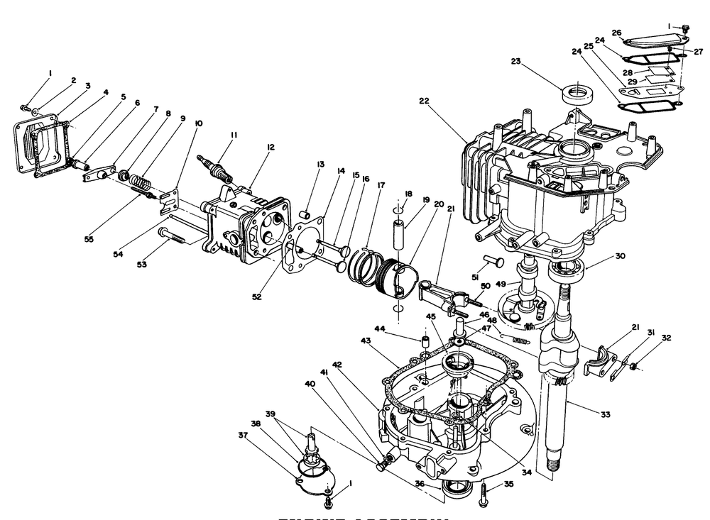 Engine Assembly Diagram and Parts List for 20624 6000001 - 6999999 Toro Lawn Mower