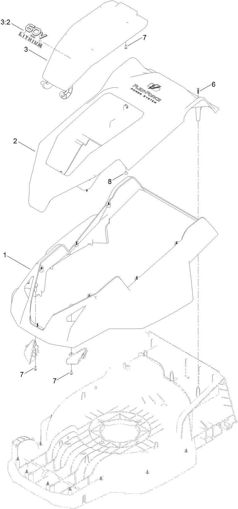 Shroud Assembly Diagram and Parts List for 21621 400000000 - 999999999 Toro Lawn Mower