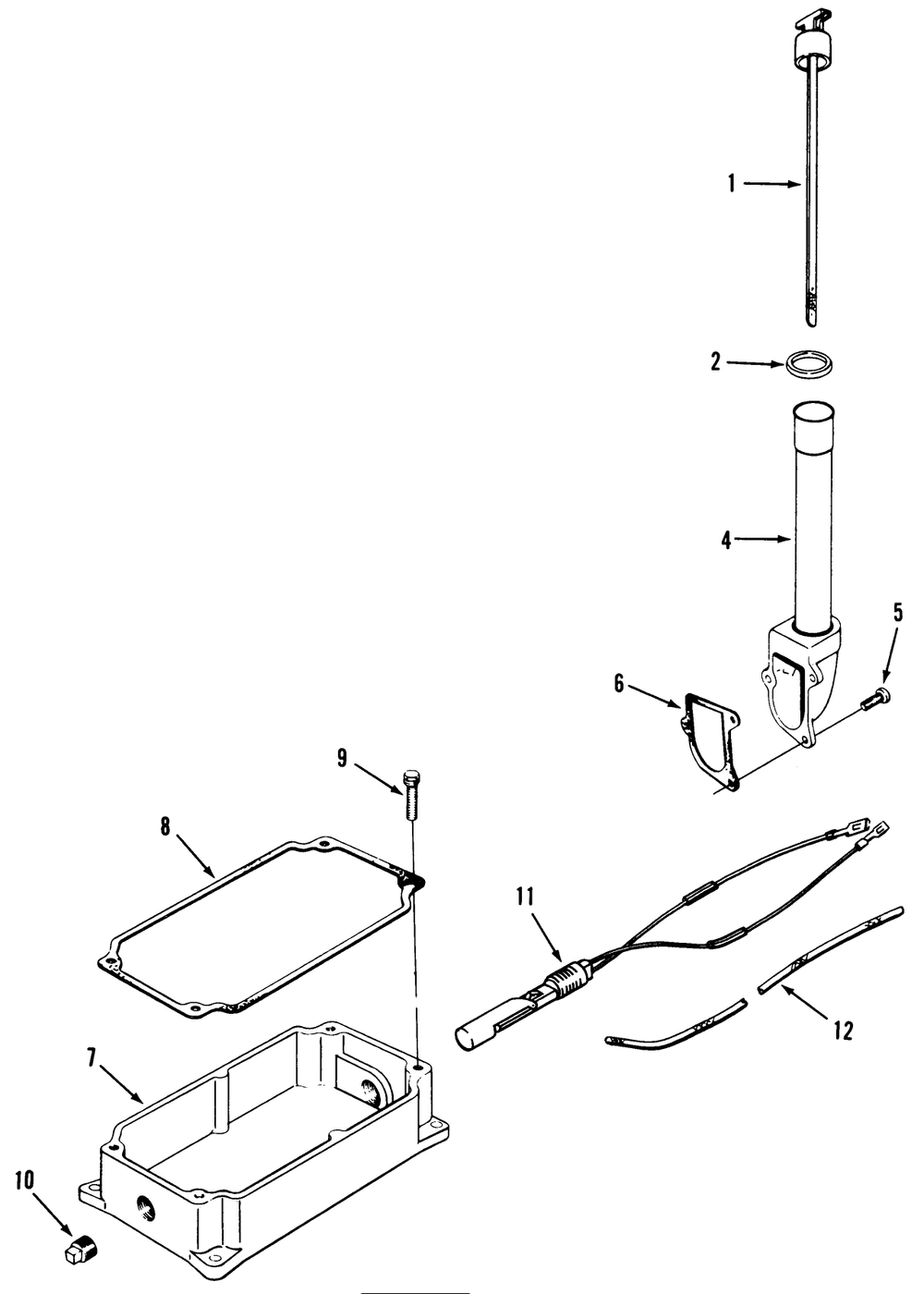 Kohler Oil Pan & Dipstick Diagram and Parts List for 31-10K802 1000001 - 1999999 Toro Lawn Tractor