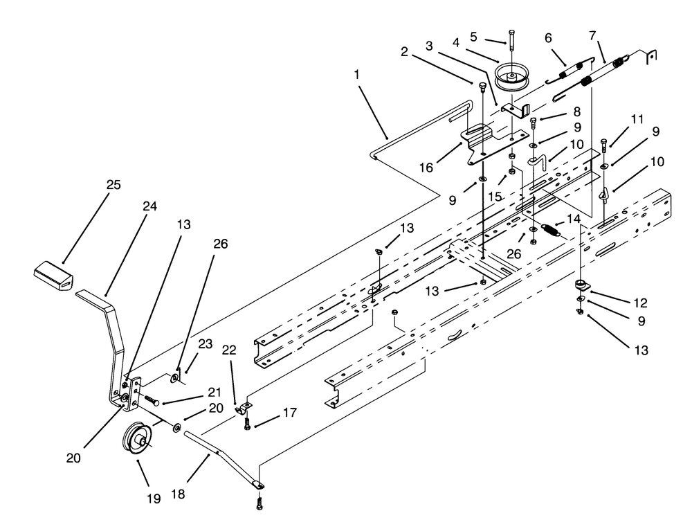 Clutch Assembly Diagram and Parts List for 71180 3900001 - 3999999 Toro Lawn Tractor