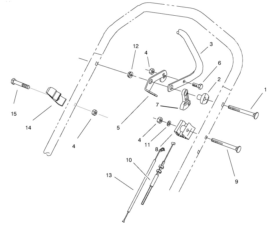 Traction Control Assembly Diagram and Parts List for 26643 7900001 - 7999999 Toro Lawn Mower