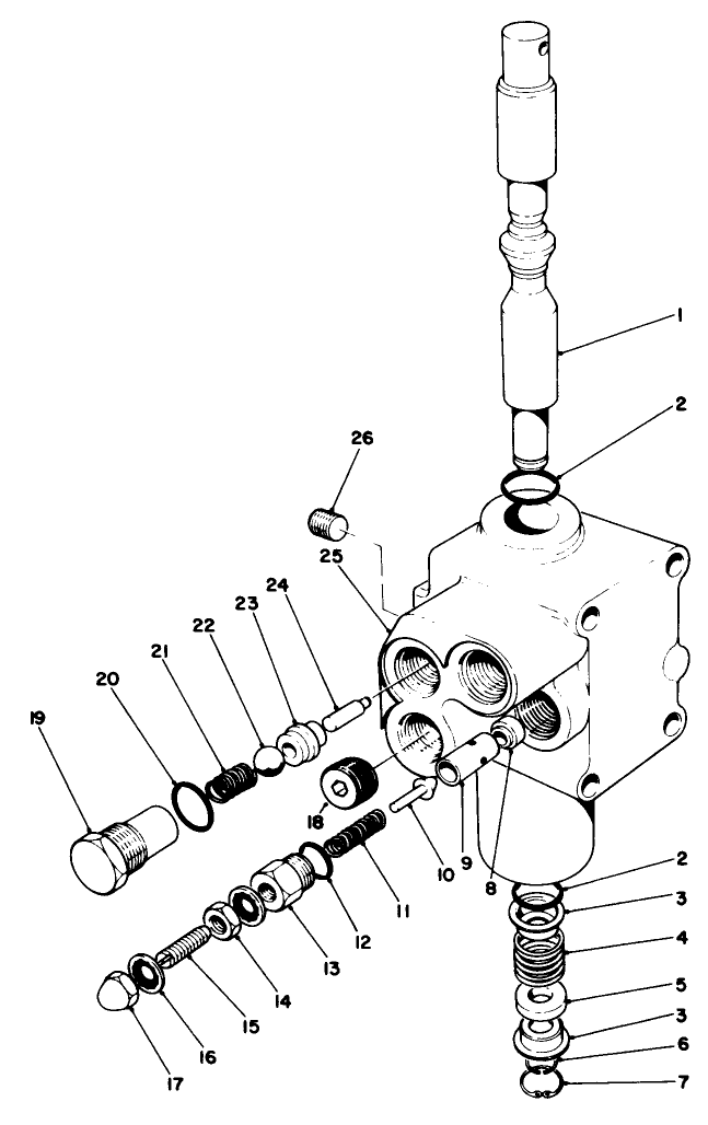 Valve Assembly No. 54-0090 Diagram and Parts List for 30718 3900001 - 3999999 Toro Lawn Tractor