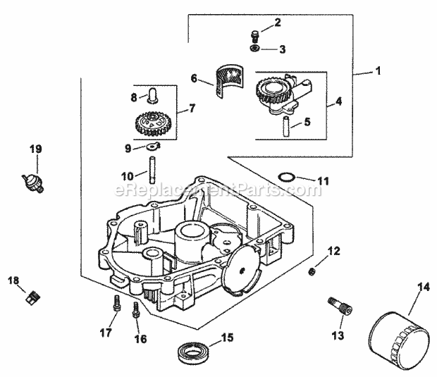 Oil Pan/Lubrication Assembly Diagram and Parts List for 74177 210000001-210999999 Toro Lawn Mower