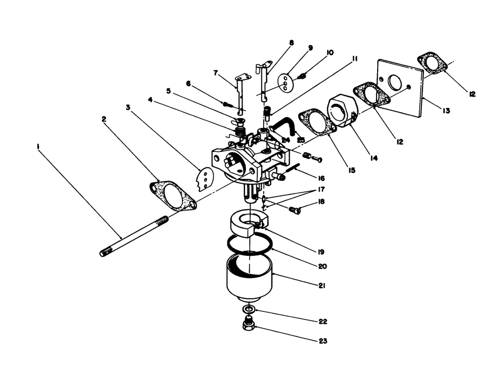 Carburetor Assembly (Model No. 47ph7) Diagram and Parts List for 16785 8007012 - 8999999 Toro Lawn Mower