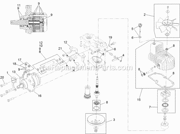 Lh Hydro Assembly No. 116-6415 Diagram and Parts List for 74979 313000001-313999999 Toro Lawn Mower
