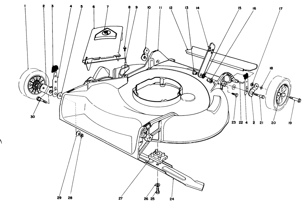 Housing Assembly Diagram and Parts List for 16575 8000001 - 8012678 Toro Lawn Mower