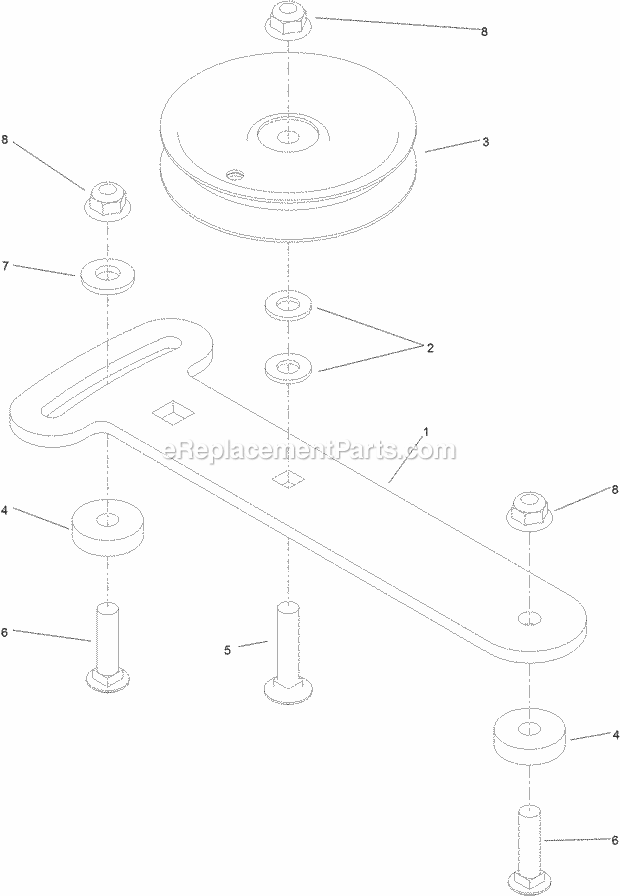 Idler Adjust Assembly No. 117-0446 Diagram and Parts List for 74588 314000001-314999999 Toro Lawn Mower