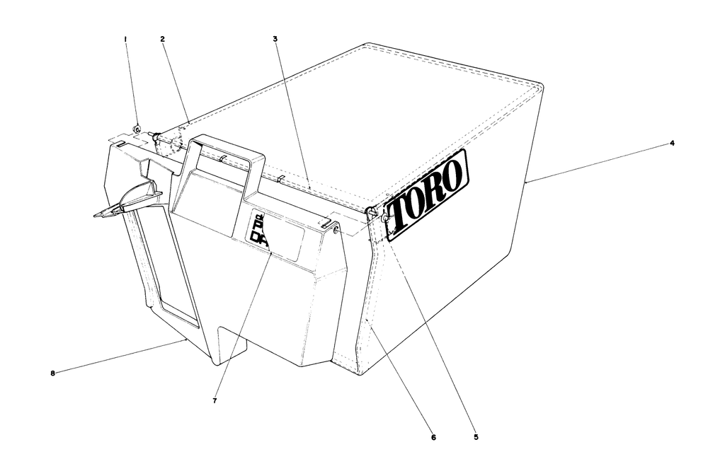 Grass Bag Assembly 11-0189 Diagram and Parts List for 20680 0000001 - 0999999 Toro Lawn Mower