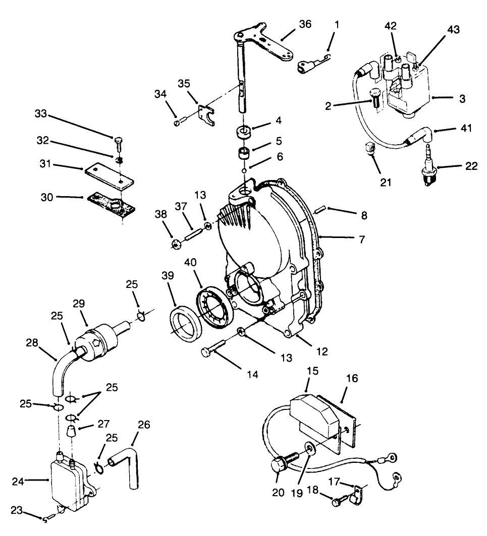 Ignition Control-Onan P220g Type 1/10808g Diagram and Parts List for 30620 690001 - 699999 Toro Lawn Tractor