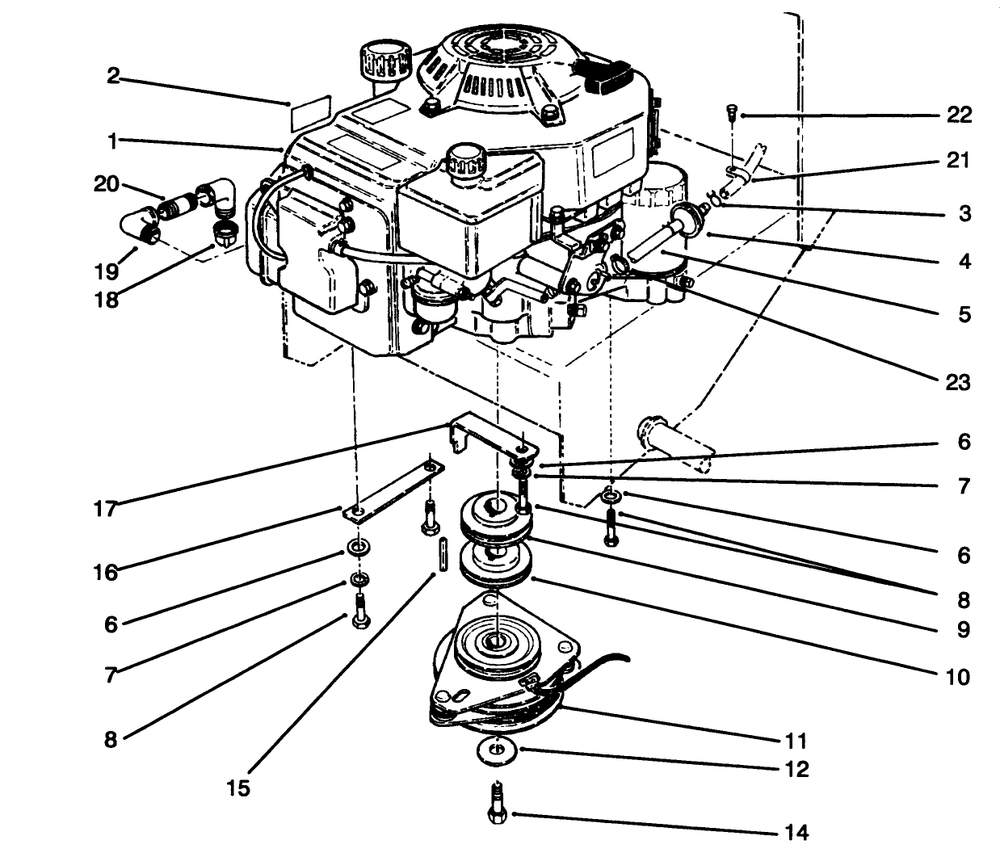 Engine Assembly Diagram and Parts List for 30176 590001 - 599999 Toro Lawn Tractor Accessories