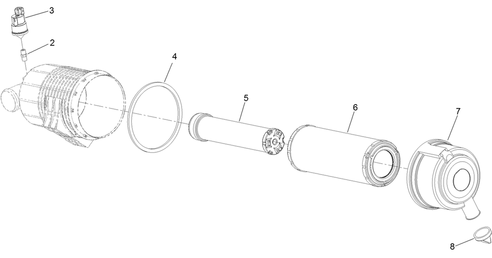 Air Cleaner Assembly Diagram and Parts List for 74072 403226744-404399999 Toro Lawn Mower