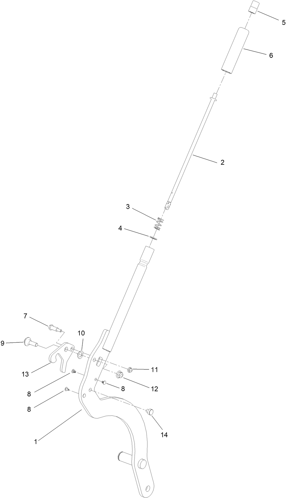 Hoc Level Assembly No. 130-1755 Diagram and Parts List for 72504TE 414300000 - 414399999 Toro Lawn Mower