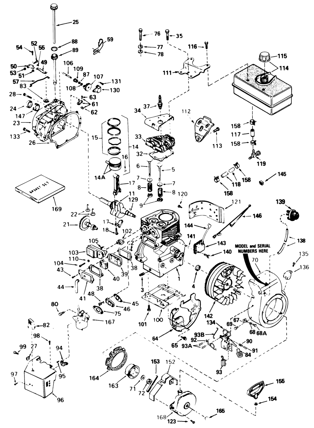 Engine Tecumseh Model No. H60-75504w Diagram and Parts List for 38510 9000001 - 9999999 Toro Snow Blower