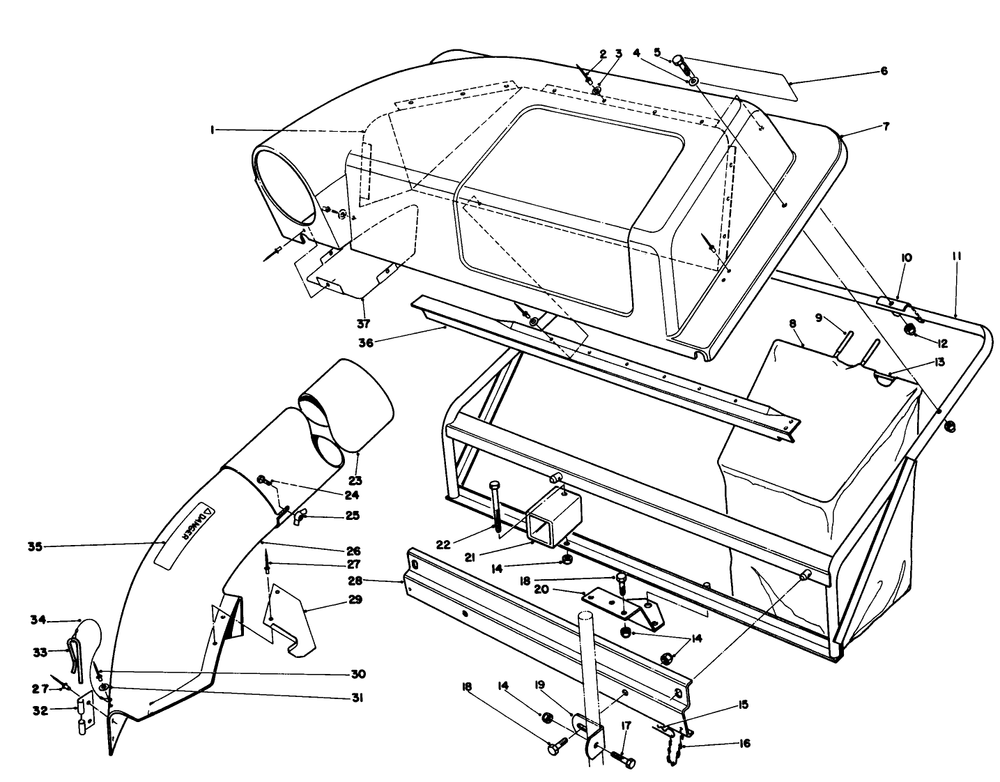 Twin Bagger Grass Catcher Model No. 59122 (Optional) Diagram and Parts List for 57300 4000001 - 4999999 Toro Lawn Tractor