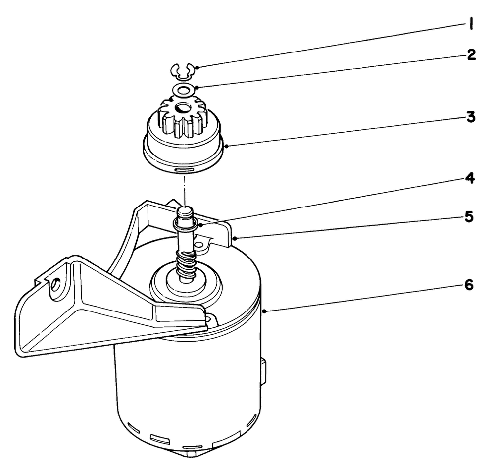 Starter Motor Diagram and Parts List for 20696 6000001 - 7999999 Toro Lawn Mower