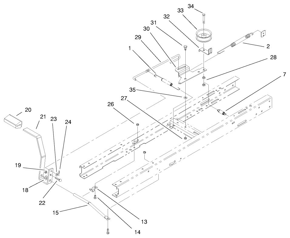 Clutch Assembly Diagram and Parts List for 71218 7900001 - 7999999 Toro Lawn Tractor