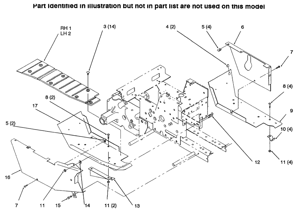 Footrests Diagram and Parts List for 73502 6900001 - 6999999 Toro Lawn Tractor