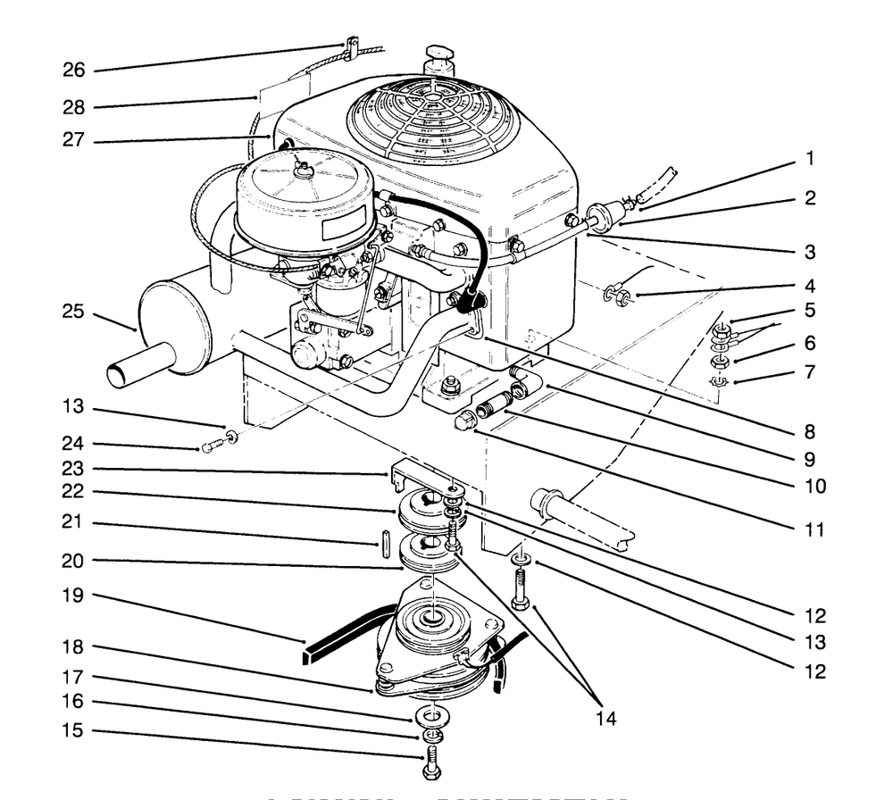 Engine Assembly Diagram and Parts List for 30180 490731 - 499999 Toro Lawn Tractor Accessories
