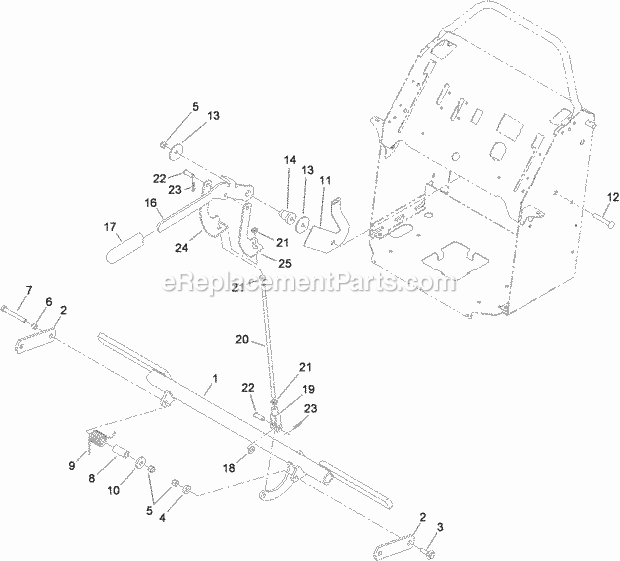 Park Brake Assembly Diagram and Parts List for 74551 310000001-310999999 Toro Lawn Mower