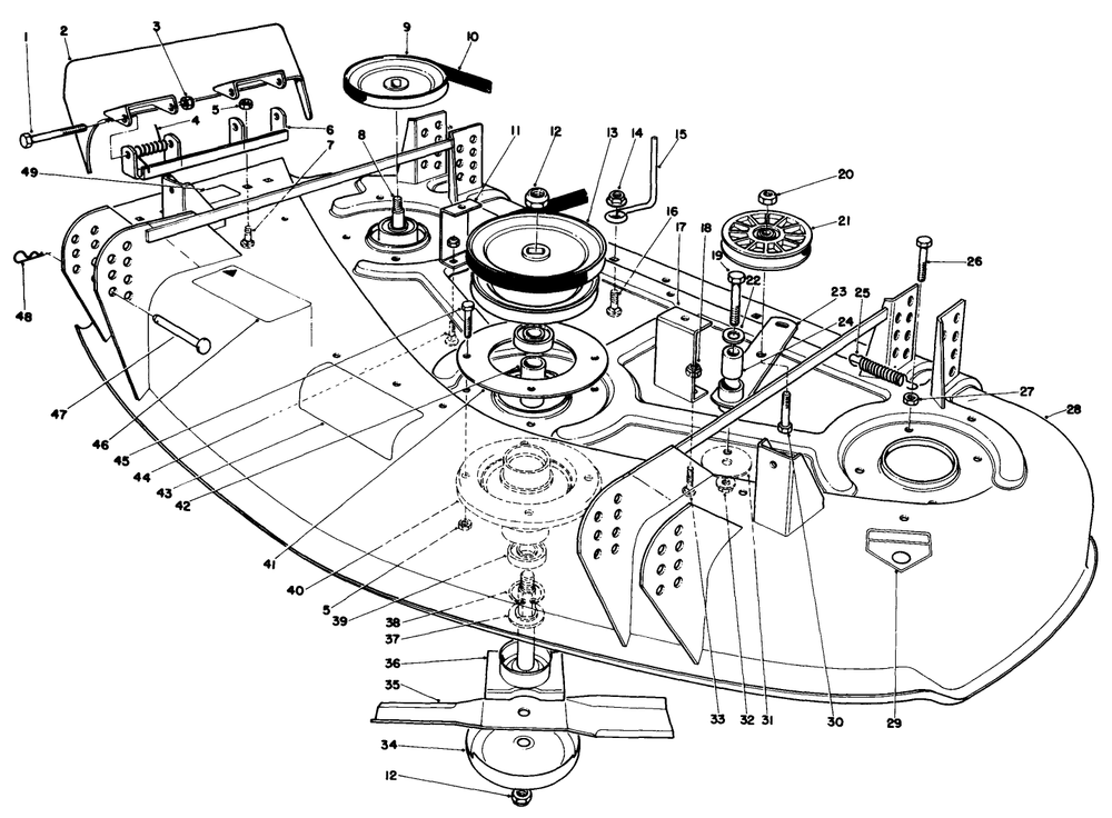 44" Cutting Deck Model No. 30144 Diagram and Parts List for 30113 5000001 - 5999999 Toro Lawn Tractor Accessories