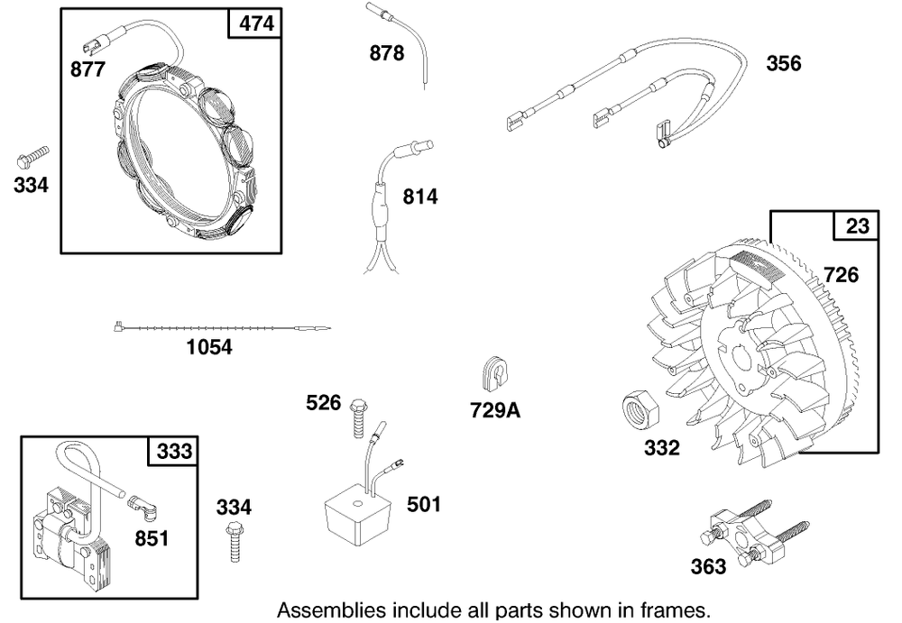 Engine Briggs & Stratton Model 303776-1188-A1 Diagram and Parts List for 30182 690001 - 699999 Toro Lawn Tractor Accessories