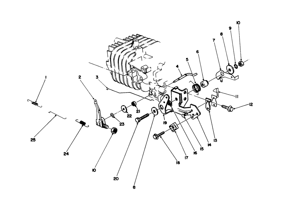 Governor Assembly (Model No. 47ph7) Diagram and Parts List for 16585 8000001 - 8004251 Toro Lawn Mower