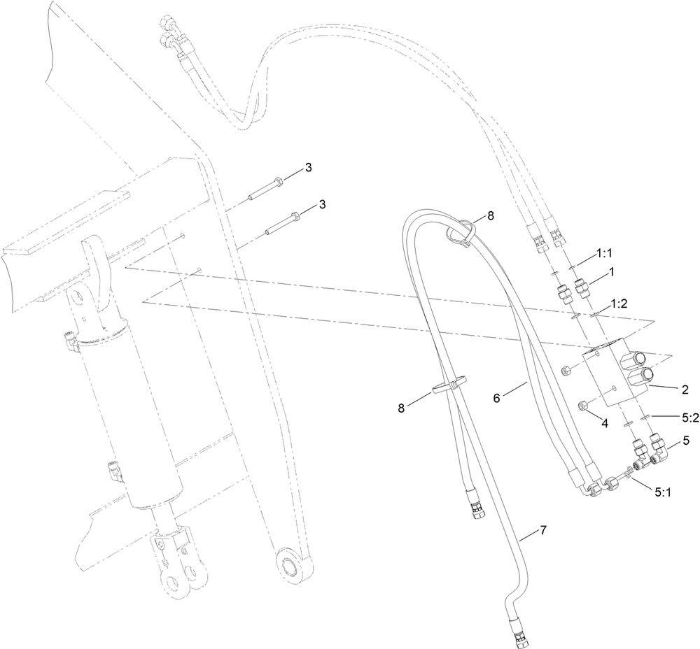 Relief Valve Assembly Diagram and Parts List for 22218 407600000 - 411799999 Toro Lawn Tractor Accessories
