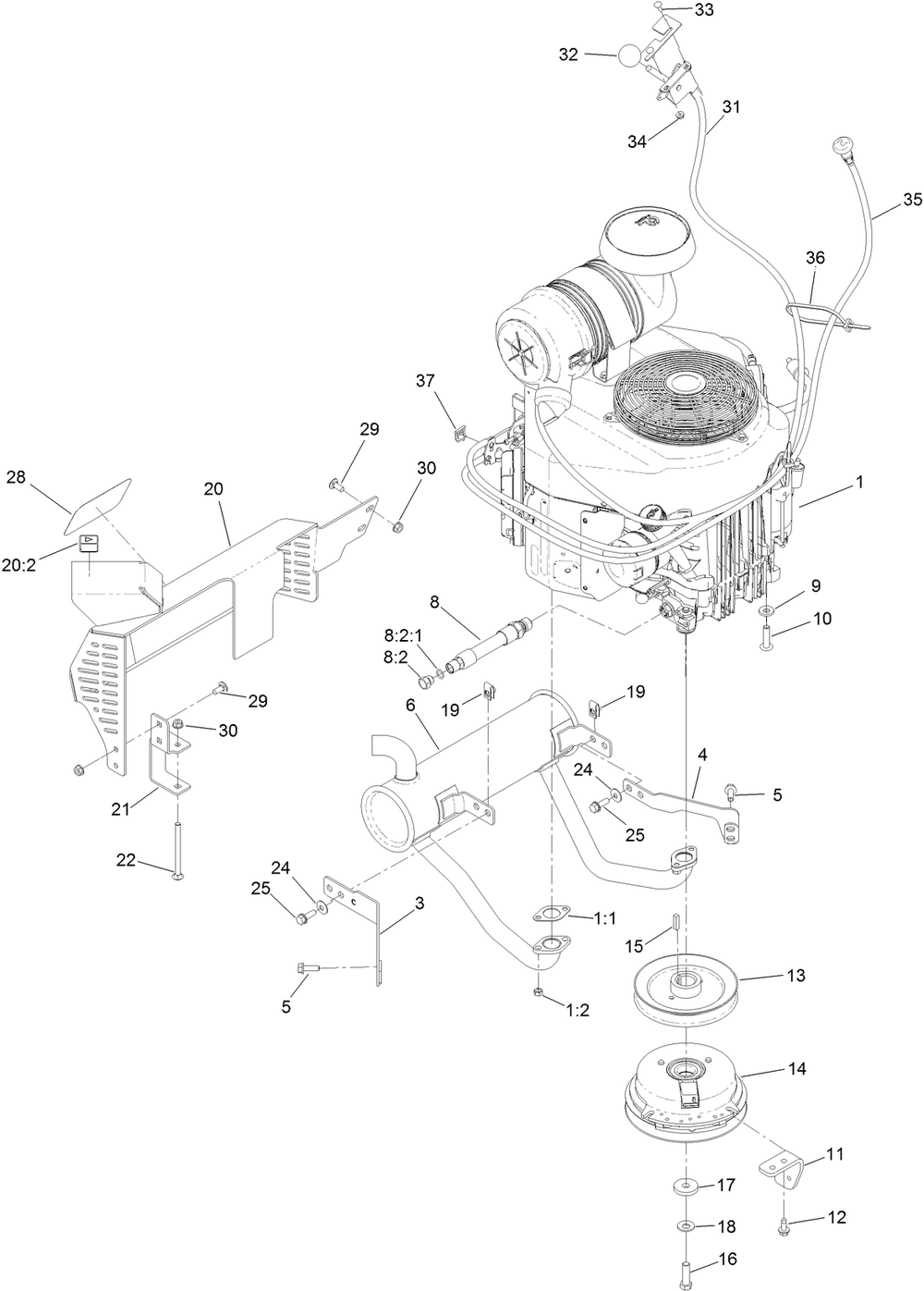 Engine Assembly Diagram and Parts List for 79505 400000000-402884999 Toro Lawn Mower
