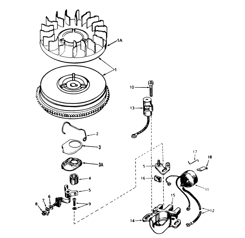 Magneto No. 610944a (5 H.P. Snowthrower Model No. 38040) Diagram and Parts List for 38040 8000001 - 8999999 Toro Snow Blower