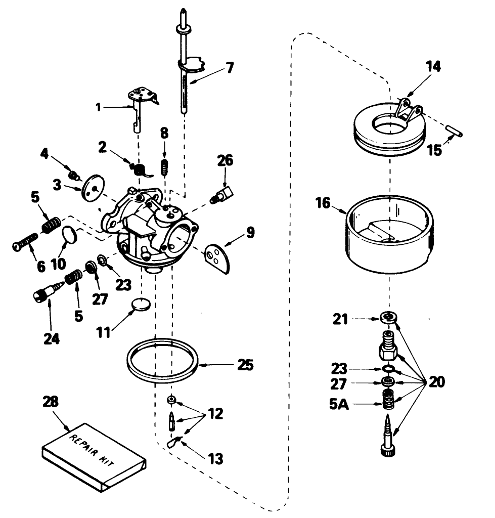 Carburetor No. 632378 Diagram and Parts List for 38035 8000001 - 8999999 Toro Snow Blower
