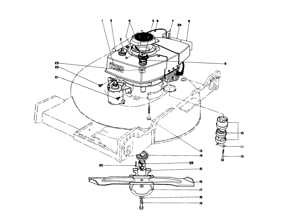 Engine Assembly Diagram and Parts List for 20740 8000001 - 8999999 Toro Lawn Mower