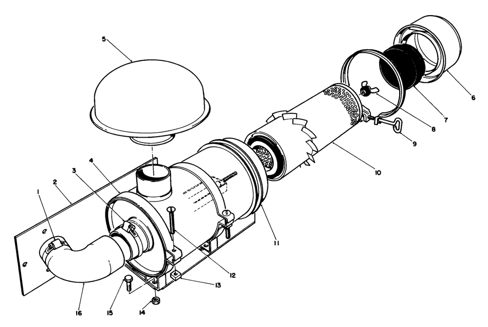 Remote Air Cleaner Kit No. 55-8460 (Optional) Diagram and Parts List for 30754 60402 - 69999 Toro Lawn Tractor
