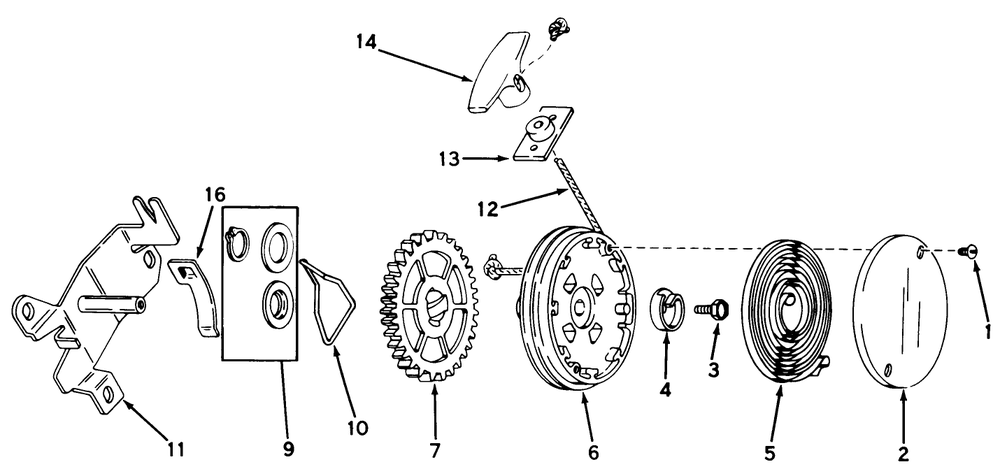 Rewind Starter No. 590450a Diagram and Parts List for 19477 7000001 - 7999999 Toro Lawn Mower