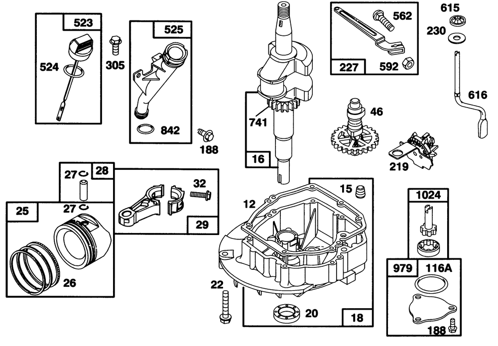 Engine Gts 150 Diagram and Parts List for 20761B 39000001 - 39999999 Toro Lawn Mower