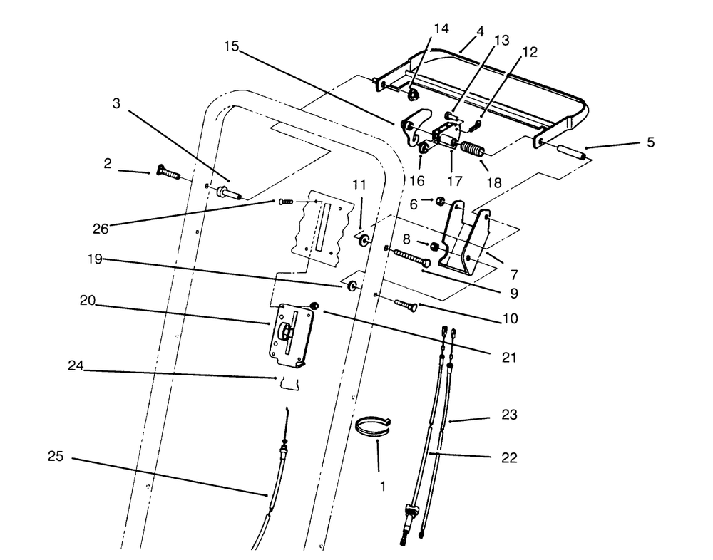 Traction Control Assembly Diagram and Parts List for 22044BC 5900001 - 5999999 Toro Lawn Mower